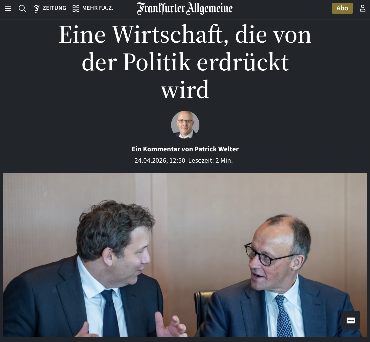 Düstere Prognosen: Eine Wirtschaft, die von der Politik erdrückt wird